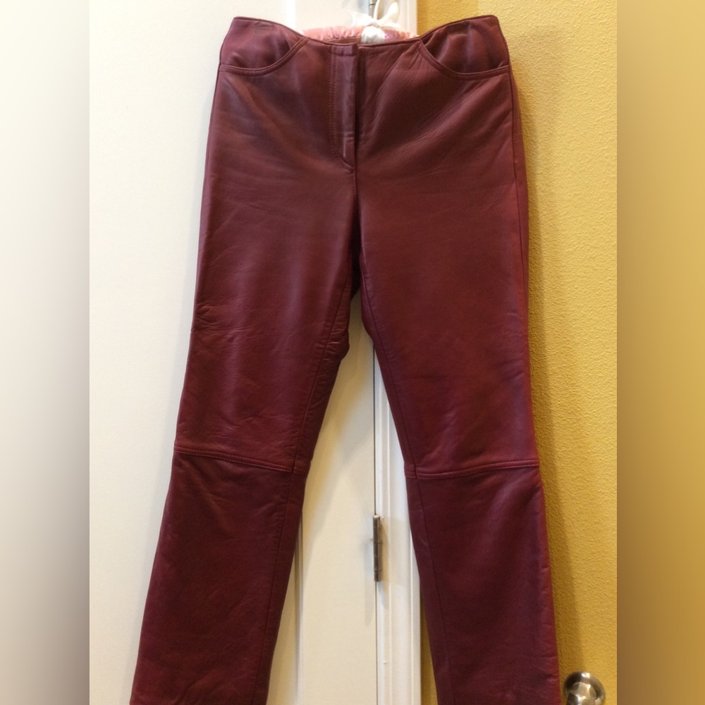 Euc DKNY red leather pants